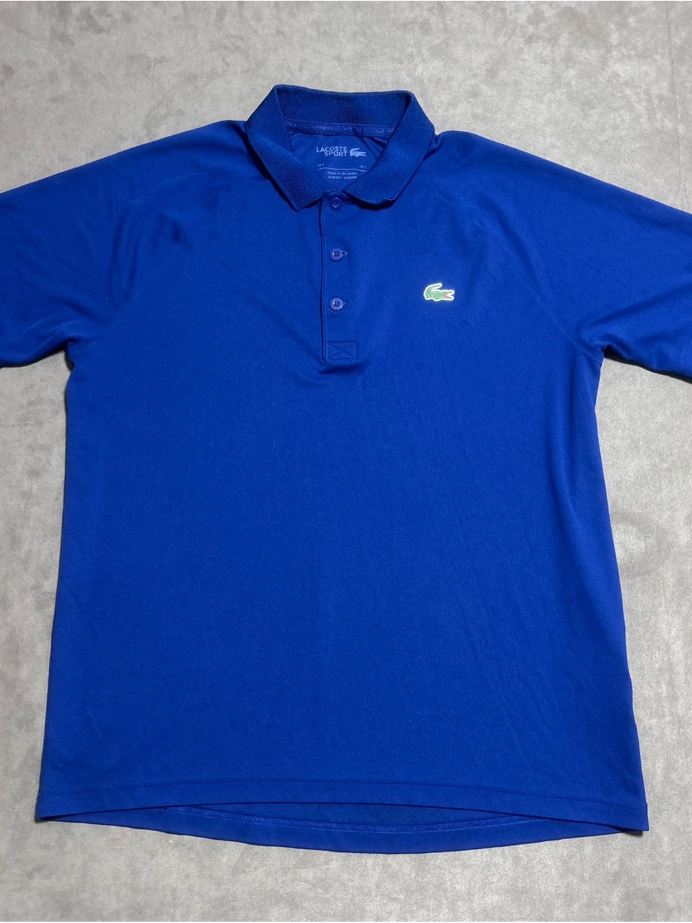 Lacoste Sport Polo Shirt Men Size Large Solid Royal Blue Performance